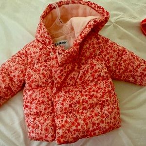 Baby girl winter coat  warm and cozy lined